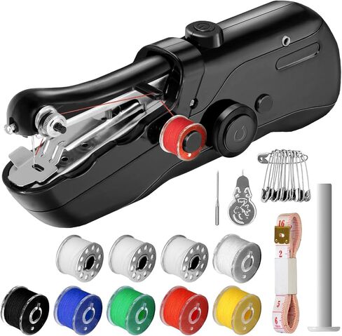 Handheld Sewing Machine, Mini Portable SewingMachine for Beginners, Electronic Small Sewing Machine for Quick Stitching (Black) in Kuwait