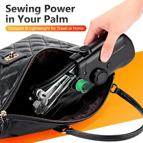 Handheld Sewing Machine, Mini Portable SewingMachine for Beginners, Electronic Small Sewing Machine for Quick Stitching (Black) in Kuwait