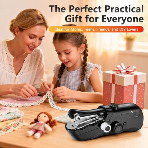 Handheld Sewing Machine, Mini Portable SewingMachine for Beginners, Electronic Small Sewing Machine for Quick Stitching (Black) in Kuwait