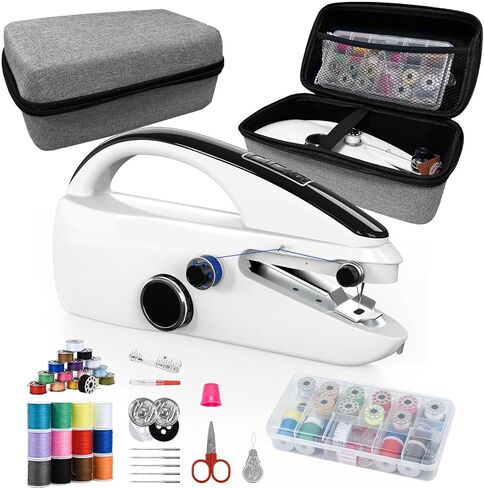 Handheld Sewing Machine,Portable Hand Sewing Machine with Quick Stitch Mini Mender with 20 Thread Spools & Complete Accessory Kit,Suitable for Clothes DIY,Sewing Machine for Beginners. in Saudi Arabia