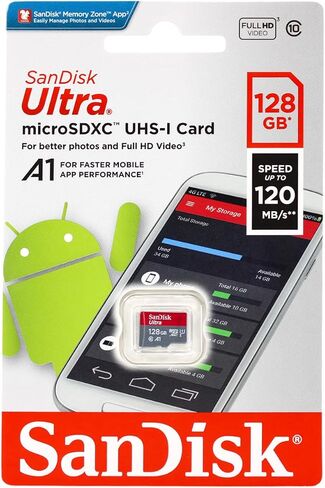 SanDisk 128GB Ultra® microSDXC 120MB/s A1 Class 10 UHS-I in Kuwait