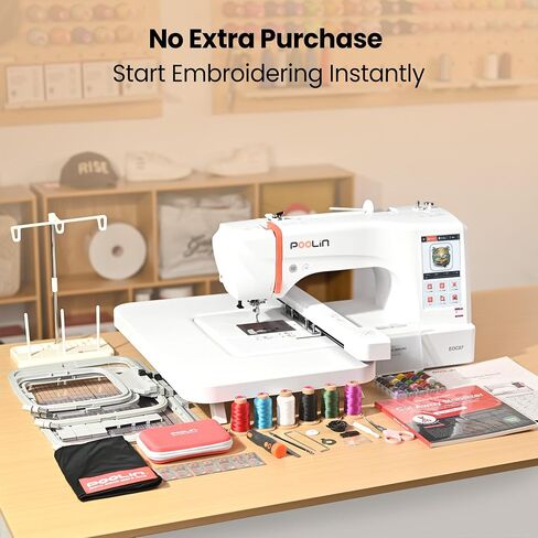 Poolin EOC07 Embroidery Machine,15"x 7.9" Large Embroidery Area & 4 Hoops in Saudi Arabia