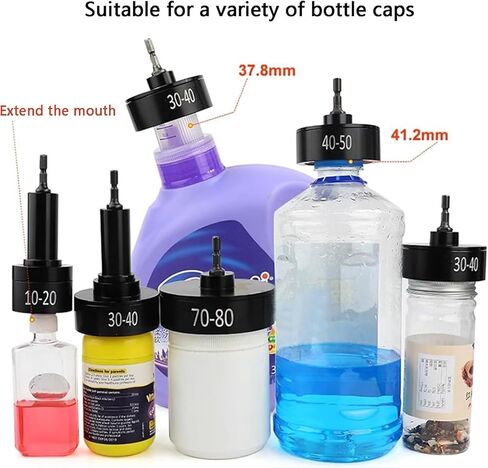 McbeAn Pneumatic Capping Machine, Handheld Bottle Screw Cap Tightener with 5 Capping Head(10-20/20-30/23-36/30-40/40-50mm), Adjustable Speed 2500 RPM, for Wood, Furniture, Carvings, Metal, Walls in Kuwait