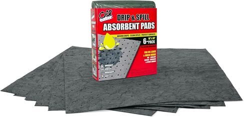 Oil Eater Drip & Spill Universal Pads - Absorbs Liquids | Soaks Oil, Grease, Coolant and Water-Based Fluids - Car, Truck, RV, Motorcycle and Tools - 6 Pack,Grey,15" x 18",AOA-BPL006-GREY in Kuwait