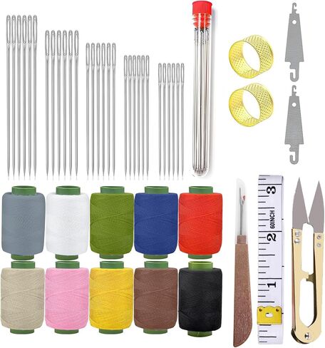 Obear 43-Piece Sewing Kit for Adults and Beginners,Big Eye Stainless Steel Sewing Needles Kit for Hand Sewing with Needle Threader and Seam Ripper in Saudi Arabia