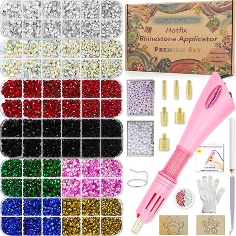 Hotfix Rhinestone Applicator Kit, 8600 Glass Rhinestones, SS10 SS16 SS20 in Kuwait