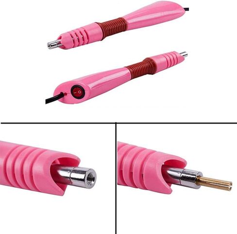 Hotfix Applicator,DIY Hot Fix Rhinestone Setter Applicator Wand Tool Kit Set with 7 Different Sizes Tips,Support Stand (Pink) in Kuwait
