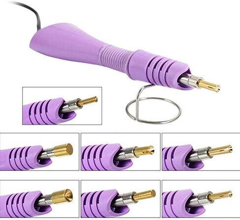 Hotfix Applicator,DIY Hot Fix Rhinestone Setter Applicator Wand Tool Kit Set with 7 Different Sizes Tips,Support Stand (Pink) in Kuwait