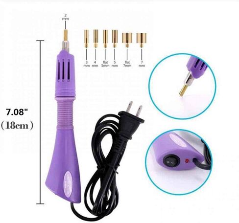 Hotfix Applicator,DIY Hot Fix Rhinestone Setter Applicator Wand Tool Kit Set with 7 Different Sizes Tips,Support Stand (Pink) in Kuwait