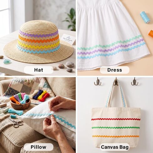 50 Yards Rick Rack Trim for Sewing,5mm RIC Rac Trim,10 Colors Wavy Ribbon in Saudi Arabia