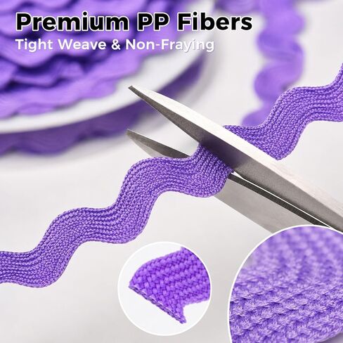 18 Colors Rick Rack Trim for Sewing, 98 Yards RIC Rac Ribbon (5m Per Color), Wavy Fabric Trim Zigzag Decorative Ribbon for Crafts, DIY Projects, Quilting, Holiday Embellishments in Kuwait