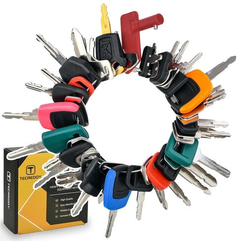 42 Heavy Equipment Keys Master Set, Construction Ignition Key for Cat Caterpillar Case JD John Deere Hyster Komatsu Kubota Yanmar Daewoo Takeuchi Ford New Holland Volvo JCB and More in Kuwait