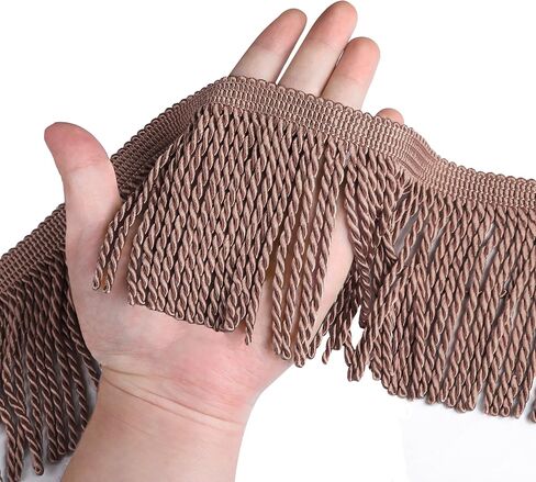 5 Yard X 4 Inches Bullion Fringe Trim Curtain Tassel Fringe Trim Thick Long Fabric Sewing for Curtain Sofa Clothes DIY Decoration（White） in Kuwait
