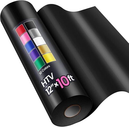 Sooez 12" x 10ft Heat Transfer Vinyl HTV Rolls, Iron on Vinyl for T-Shirt in Kuwait
