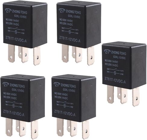 ESUPPORT Car Heavy Duty Relay Switch 12V 30A SPST 4Pin Waterproof Electrical Automotive Pack of 5 in Kuwait