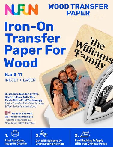 NuFun Activities Heat Transfer Paper for Wood, 8.5x11in, 5 Sheets in Kuwait
