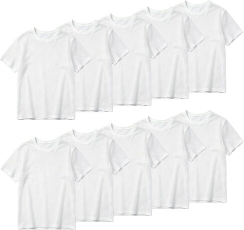 10 Pack Unisex Adult Sublimation Blank White Polyester T-Shirt, Crew Neck Short Sleeve Heat Press Blank Tee for Custom DIY in Saudi Arabia