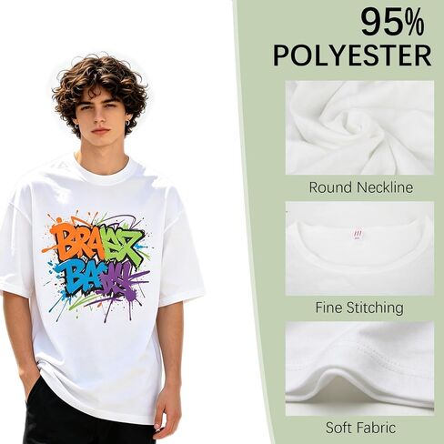 10 Pack Unisex Adult Sublimation Blank White Polyester T-Shirt, Crew Neck Short Sleeve Heat Press Blank Tee for Custom DIY in Saudi Arabia