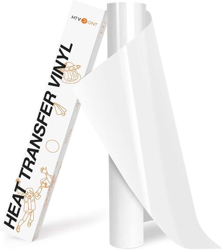 HTVRONT HTV Roll Heat Transfer Vinyl - 12" x 8ft White HTV Vinyl for Shirts in Saudi Arabia