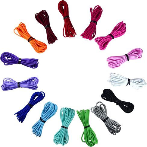 33 Yards 2mm Elastic Band Cord Bracelet String Rubber Rope 15 Colors 6.6ft/pcs for Bracelet, Beading, Jewelry Making in Saudi Arabia