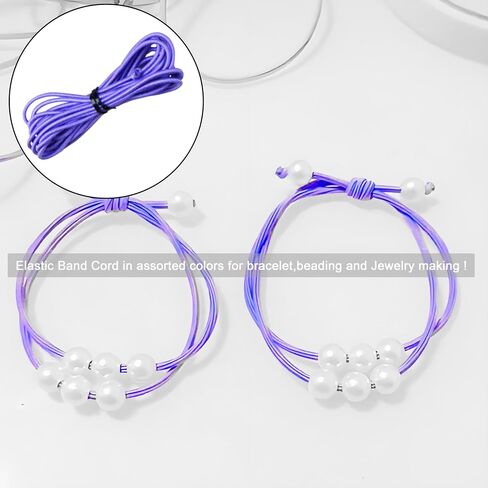 33 Yards 2mm Elastic Band Cord Bracelet String Rubber Rope 15 Colors 6.6ft/pcs for Bracelet, Beading, Jewelry Making in Saudi Arabia