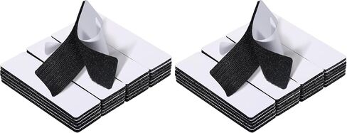 JUMINIZ 20 Sets 1x4 Inch Hook and Loop Fastener Strips with Adhesive Heavy Duty Double Sided Sticky for Picture Hanging, Wall Mounting Tape, Outdoor, Fabric, Home, Office, Black in Kuwait