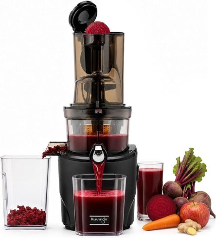Kuvings Whole Slow Juicer B6000S - Higher Nutrients and Vitamins, BPA-Free Components, Easy to Clean, Ultra Efficient 240W, 60RPMs, Includes Blank Strainer-Silver 17.5" X 10.06" X 14" in Kuwait