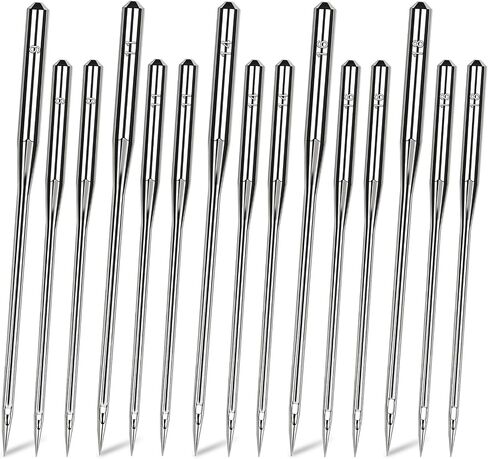 50 Pcs Size 100/16 Universal Leather&Jeans Sewing Machine Needles, Heavy Duty Machine Needles for Thickened Fabrics, Compatible with Home Sewing Machine in Kuwait
