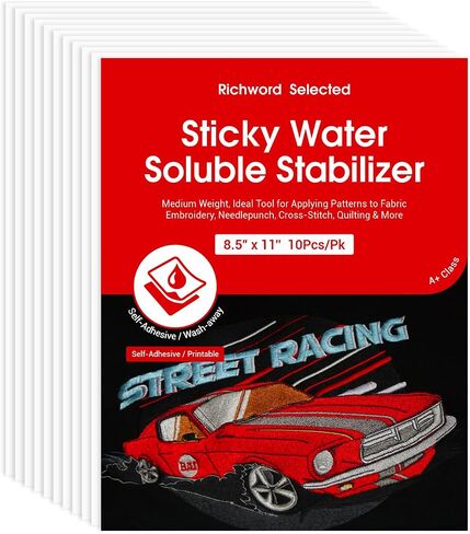 Poolin Printable Water Soluble Stabilizer for Embroidery, 8.5 x 11 Inch in Saudi Arabia