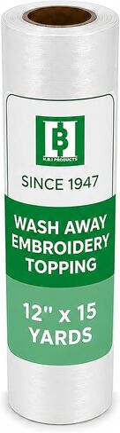 HBI Wash Away Embroidery Topping, Water Soluble Clear Film, 12 in x 15 yd in Saudi Arabia