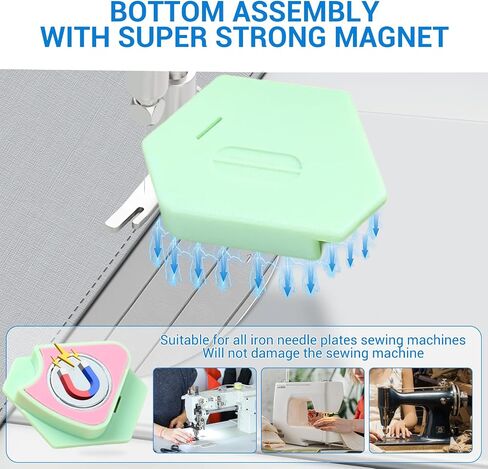3Pcs Magnetic Seam Guide for Sewing Machine, Multifunctional Polygonal Hemmer Guide with Scale, Universal Sewing Accessories and Supplies (Polygonal Seam Guide) in Saudi Arabia