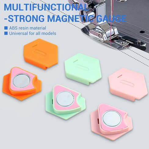 3Pcs Magnetic Seam Guide for Sewing Machine, Multifunctional Polygonal Hemmer Guide with Scale, Universal Sewing Accessories and Supplies (Polygonal Seam Guide) in Saudi Arabia