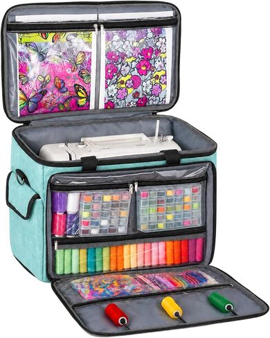 JJRING Portable Sewing Machine Carrying Case With Shoulder Strap, Grey in Saudi Arabia