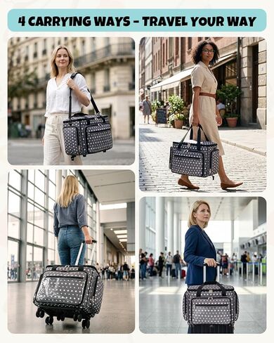 Amythe Rolling Sewing Machine Bag with Wheels, 5-Wheel Carrying Case in Saudi Arabia