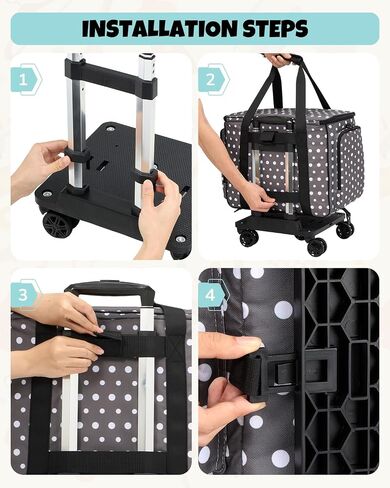 Amythe Rolling Sewing Machine Bag with Wheels, 5-Wheel Carrying Case in Saudi Arabia