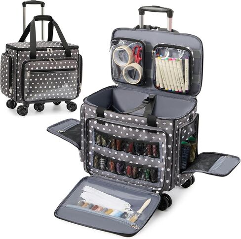 Amythe Rolling Sewing Machine Bag with Wheels, 5-Wheel Carrying Case in Saudi Arabia