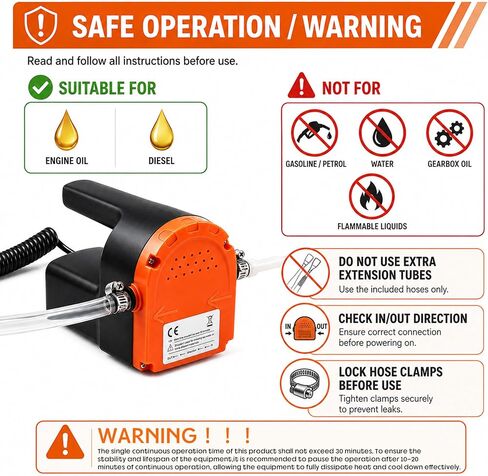 PLUMIA 12V 100W Oil Change Pump Extractor, Upgraded Oil/Diesel Fluid Pump Extractor Scavenge Suction Transfer Pump, Marine Electric Oil Pump, For Boat, Car, Motorcycle, ATV, RV, Truck, Motorbike in Saudi Arabia