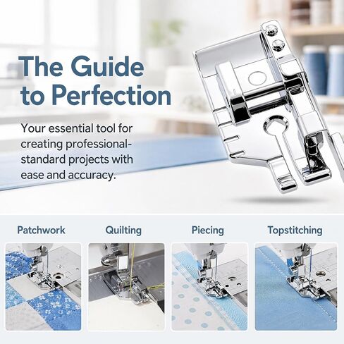 1/4 inch Snap On Foot w/Guide Quarter Inch Foot Quilting Patchwork Presser Foot for Brother,Singer,Janome,Kenmore,Babylock Etc Sewing Machines in Kuwait