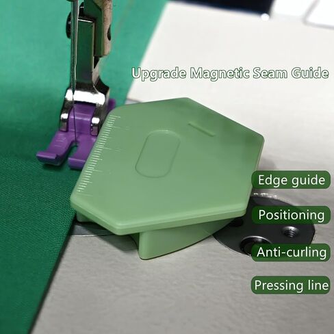 Magnetic Seam Guide for Sewing Machine,Presser Foot Accessories Tools,Seam Guide Ruler,Hemmer Guide with Scale,Universal Quilting Sewing Supplies Parts in Kuwait
