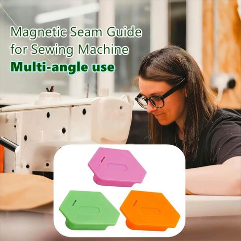 Magnetic Seam Guide for Sewing Machine,Presser Foot Accessories Tools,Seam Guide Ruler,Hemmer Guide with Scale,Universal Quilting Sewing Supplies Parts in Kuwait