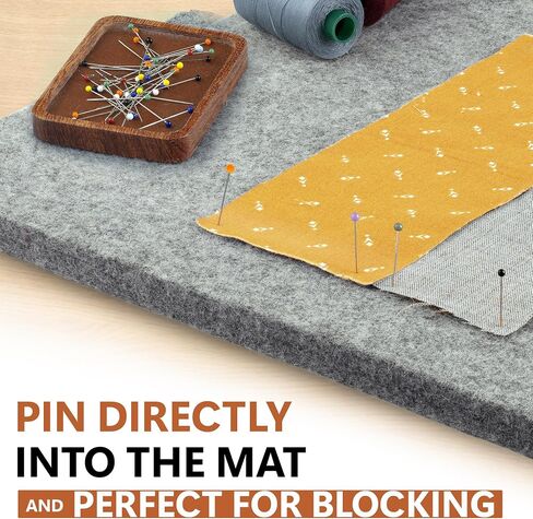 سجادة ضغط الصوف - وسادة كي اللحف مقاس 17 بوصة × 13.5 بوصة - لوح كي من الصوف النيوزيلندي بنسبة 100% لللحف، رائعة لمشاريع خياطة اللحف والخياطة من Savina in Kuwait