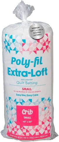Fairfield Poly-Fil Extra-Loft Quilt Batting, Premium Polyester Batting for Quilting, Ideal for Lap Blankets and Crib-Size Projects, Quilting Supplies, 45" X 60" in Kuwait