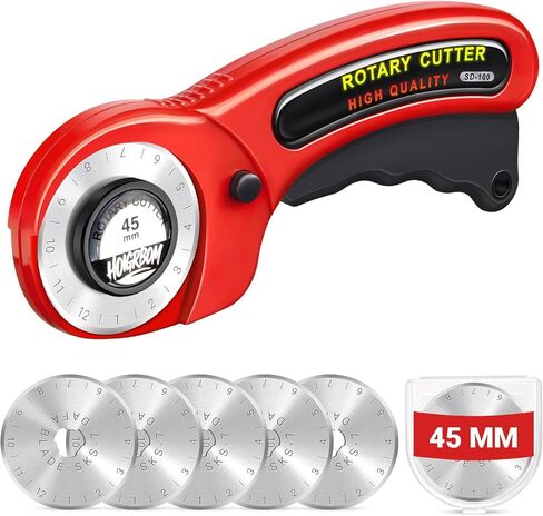 45mm Fabric Rotary Cutter with 5 Extra Blades, Ergonomic Handle in Saudi Arabia