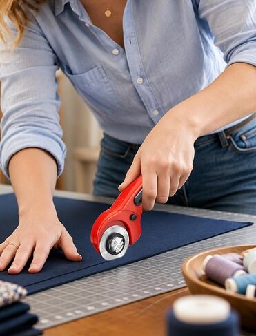 45mm Fabric Rotary Cutter with 5 Extra Blades, Ergonomic Handle in Saudi Arabia