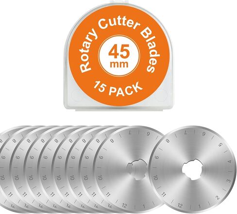 10 Packs 45mm Rotary Cutter Blades 45mm Quilting supplies Rotary Cutter Blades for fabric by SSPONT, compatible with OLFA,Fiskars,Mr.Pen,DAFA,Truecut etc. Sewing Arts Crafts, Sharp and Durable in Kuwait