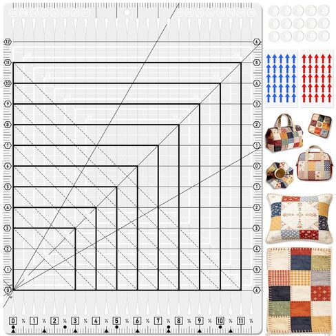 Quilting Ruler- 12.5in x 16in, Large Slotted Quilting Ruler in Saudi Arabia