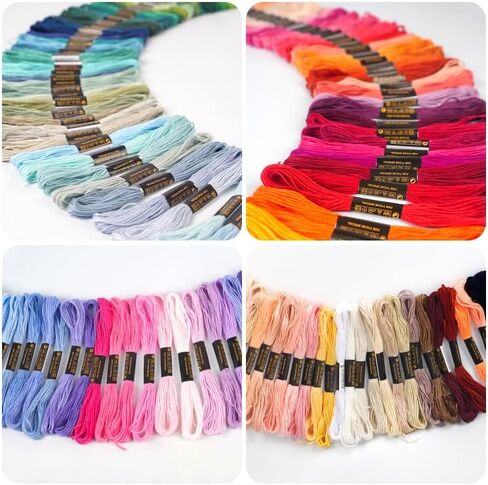 190 Skeins Rainbow Color Embroidery Floss Friendship Bracelet String Cross Stitch Embroidery Thread Cotton Floss Bracelet Yarn, Craft Floss in Saudi Arabia