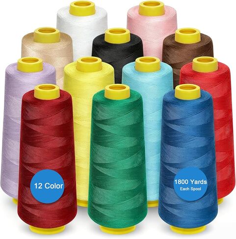 12 Pack 1800 Yards Serger Thread Cones, Each Spool,Sewing Thread in Saudi Arabia
