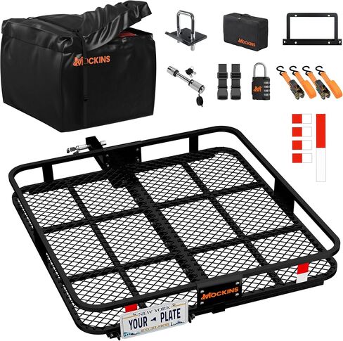موكينز حامل بضائع قابل للطي 60 × 20 × 6 | حامل ربط غطاء 500 باوند + 16 قدم قدم مربع حقيبة حمل بضائع مقاومة للماء | حامل بضائع من الستيل | مقطورة بضائع in Kuwait