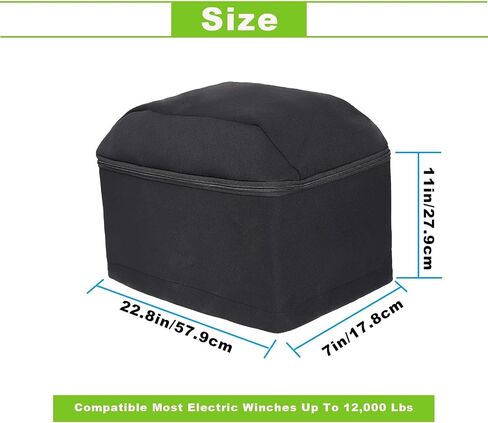 Winch Cover,Heavy Duty UV-resistant Waterproof Winch Protective Cover with Drawstring,Indoor/Outdoor Winch Accessories,Weather Resistant Dust Cover for Electric Winches up to 12000Lbs in Kuwait